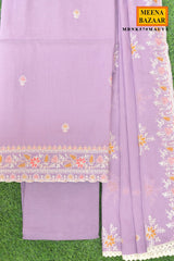 Mauve Embroidered Suit Set