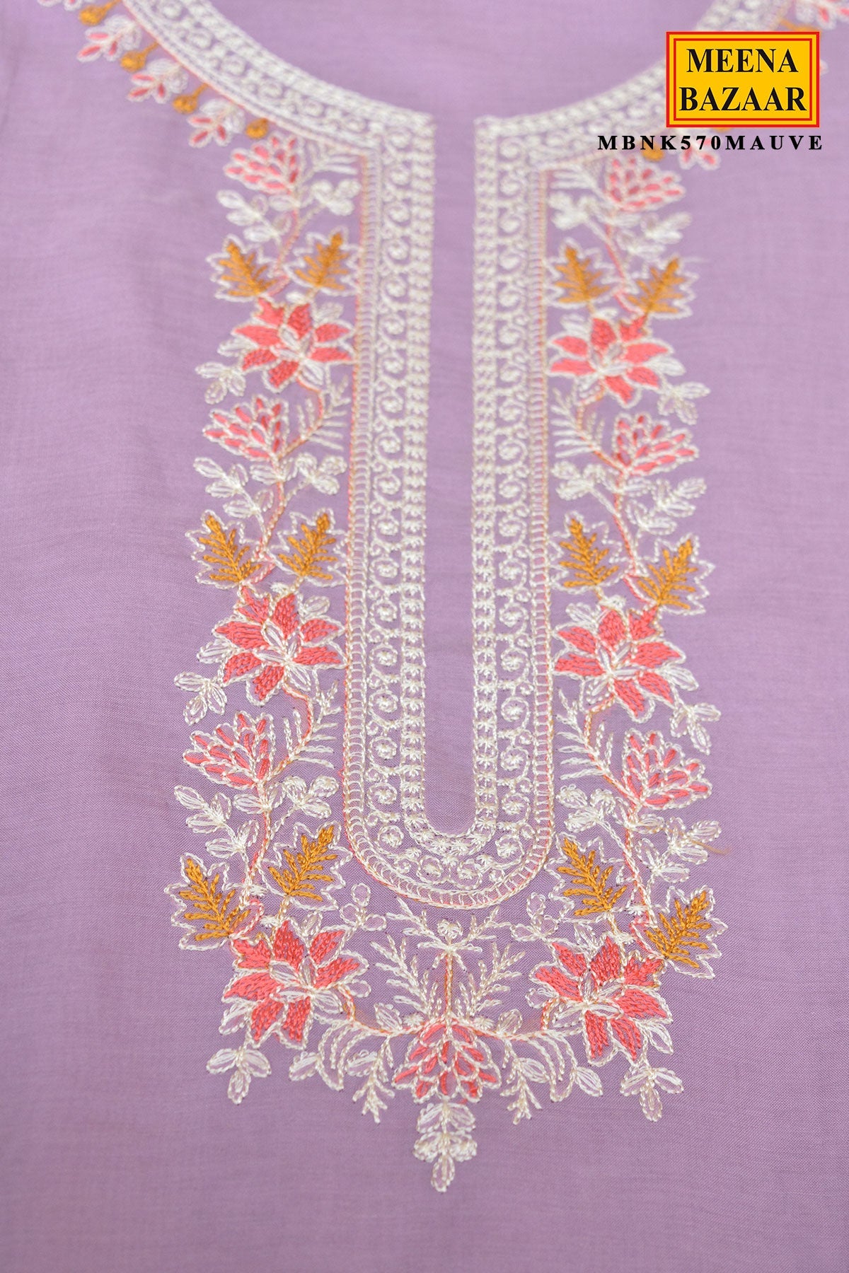 Mauve Embroidered Suit Set