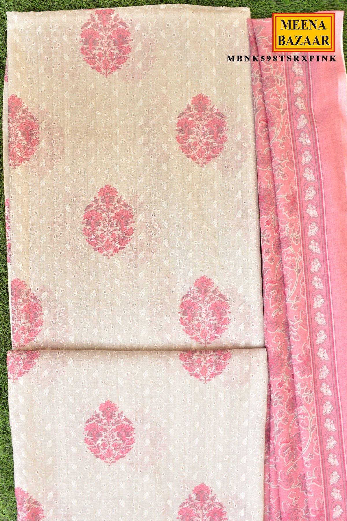 Gajri Cotton Embroidered Unstitched Suit Set