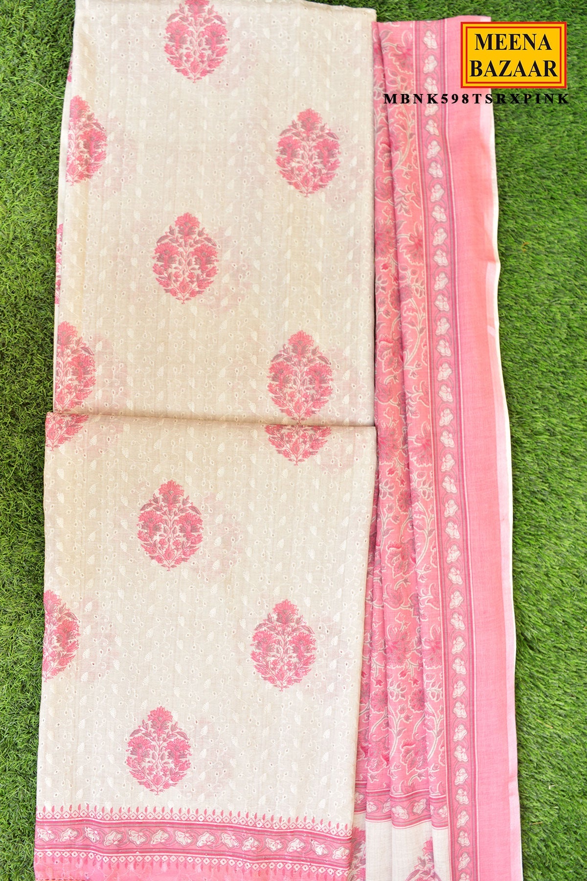 Gajri Cotton Embroidered Unstitched Suit Set