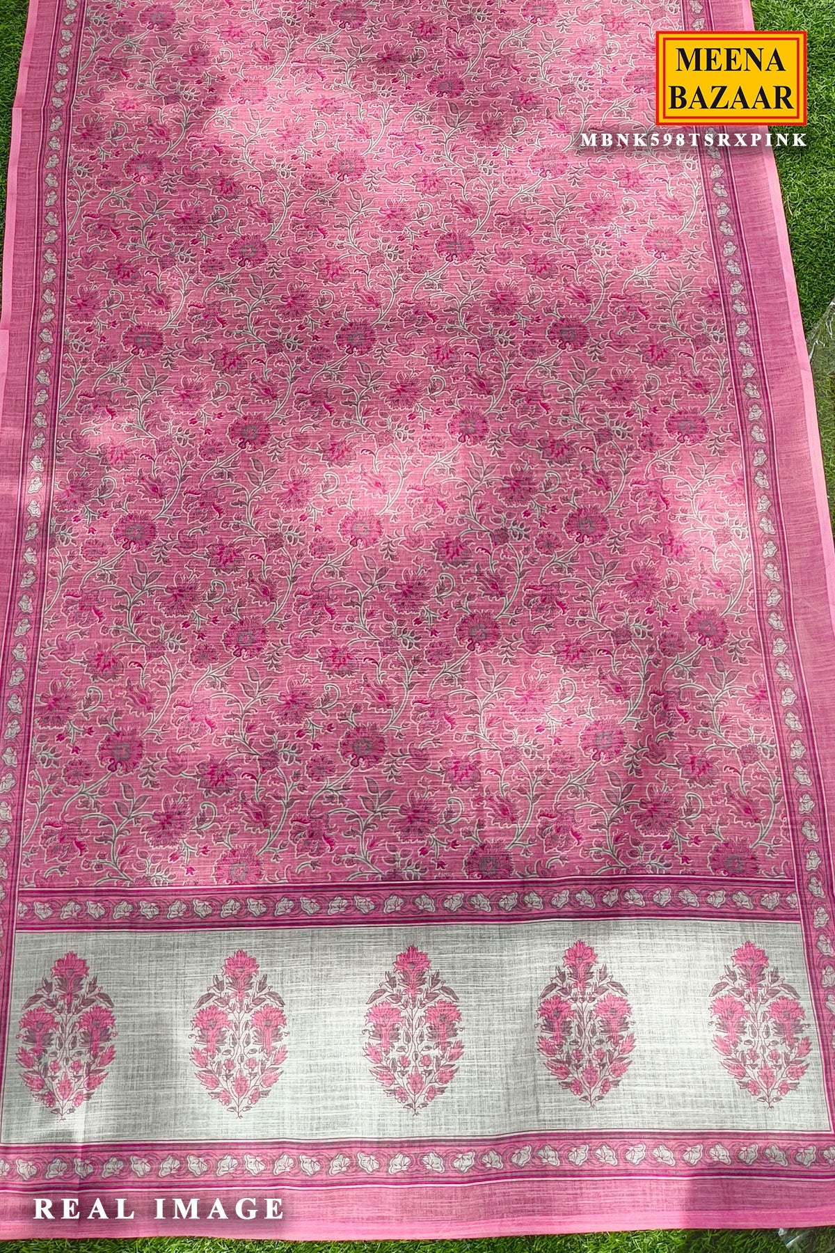 Pink Cotton Unstitched Suit with Elegant Embroidery