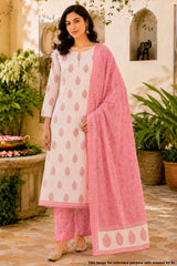Gajri Cotton Embroidered Unstitched Suit Set