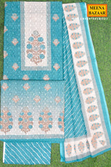 Rama Printed Kurta Set with Striped Dupatta