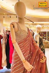 Light Mauve Mirror Work Saree