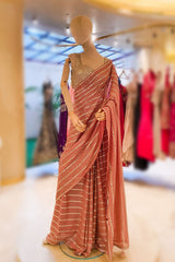 Light Mauve Mirror Work Saree