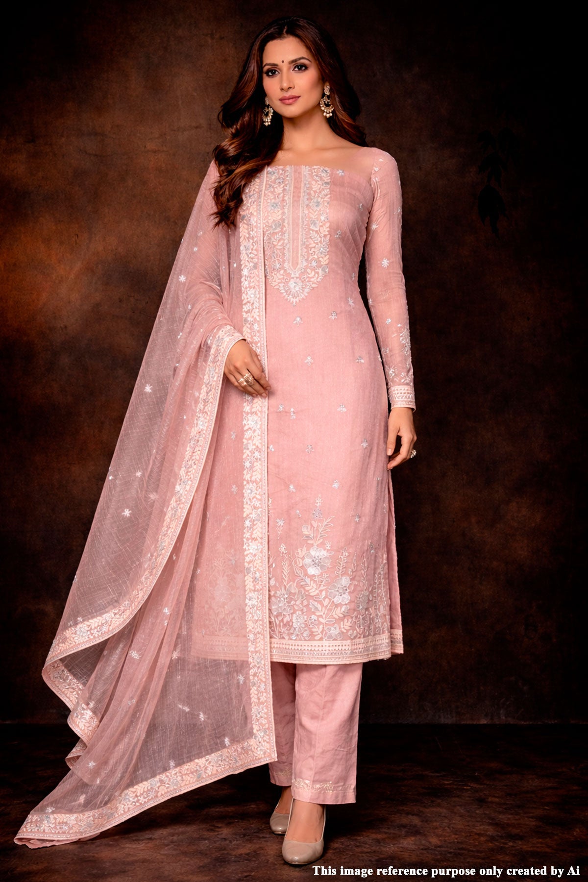 Gajri Tissue Unstitched Suit with Exquisite Sequin & Embroidery Work