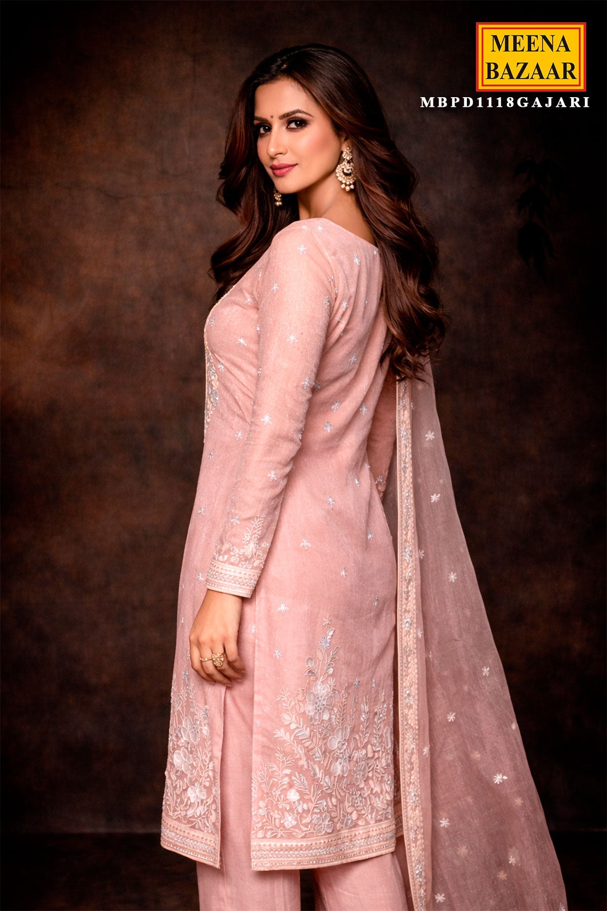 Gajri Tissue Unstitched Suit with Exquisite Sequin & Embroidery Work