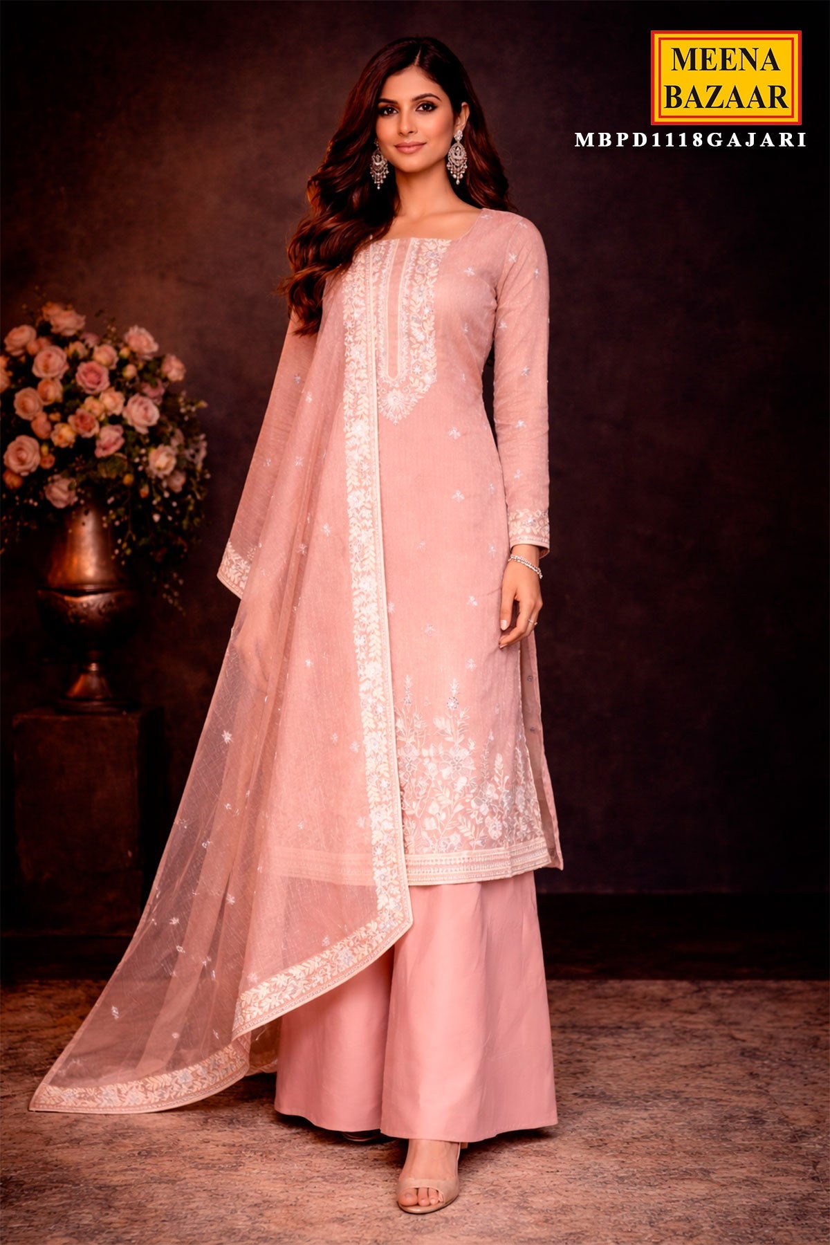 Gajri Tissue Unstitched Suit with Exquisite Sequin & Embroidery Work