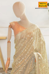 Champagne Gold Embroidered Saree