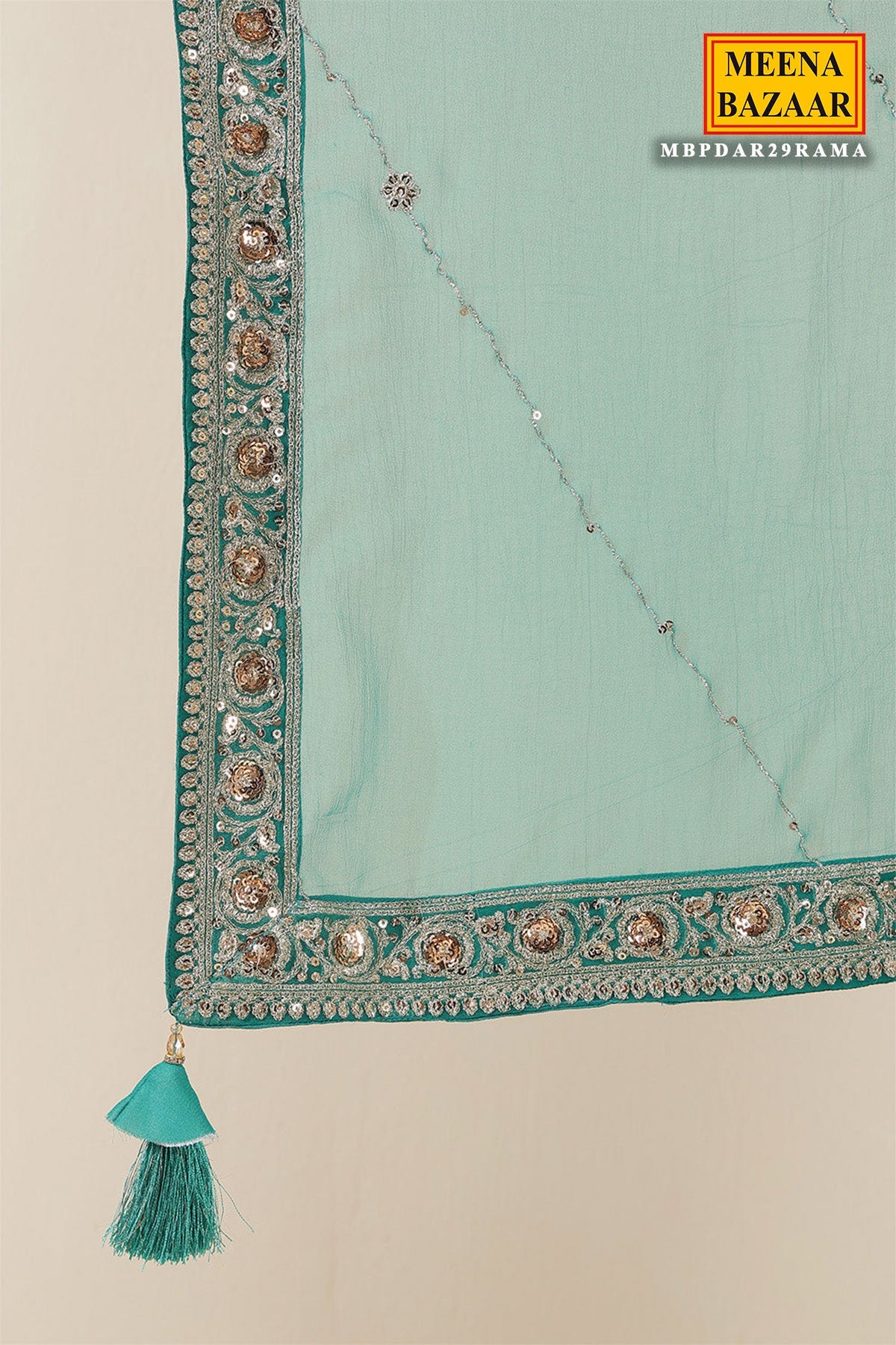 Rama Green Embroidered Georgette Sharara Suit Set