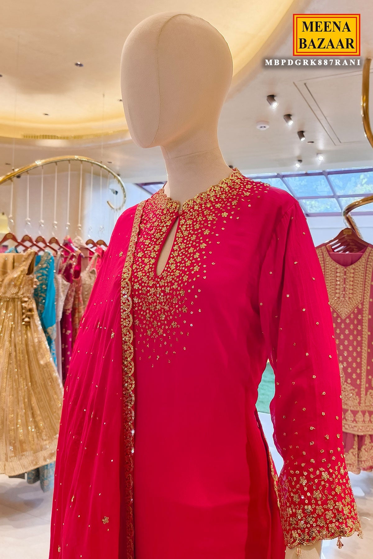 Rani Neck Embroidered Ready Made Suit Set