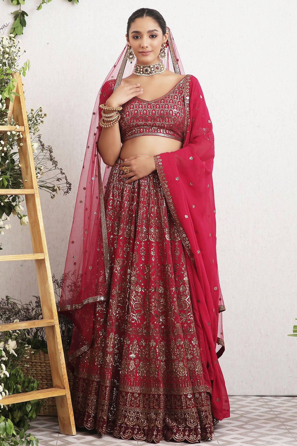 Rani Embroidered Georgette Lehenga