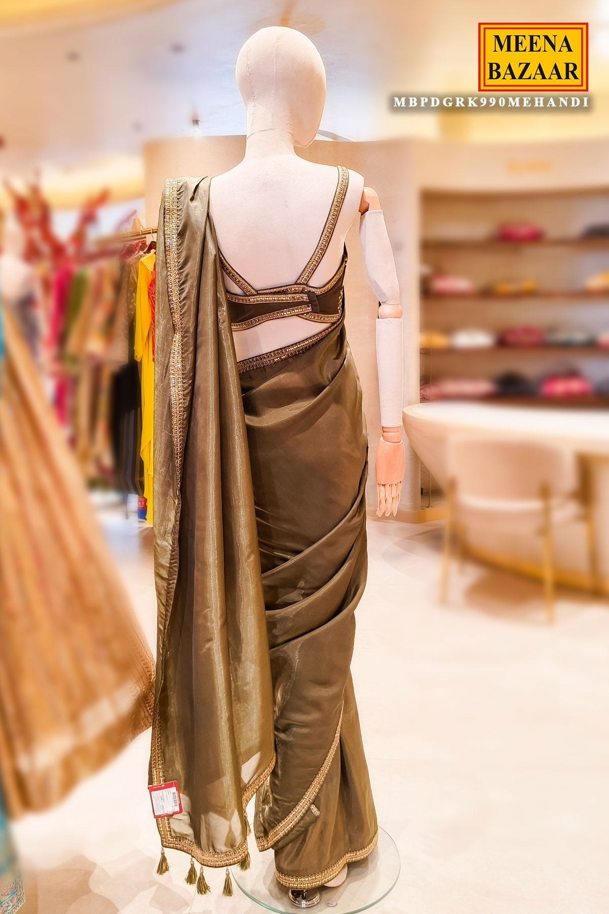 Mehandi Green Organza Saree