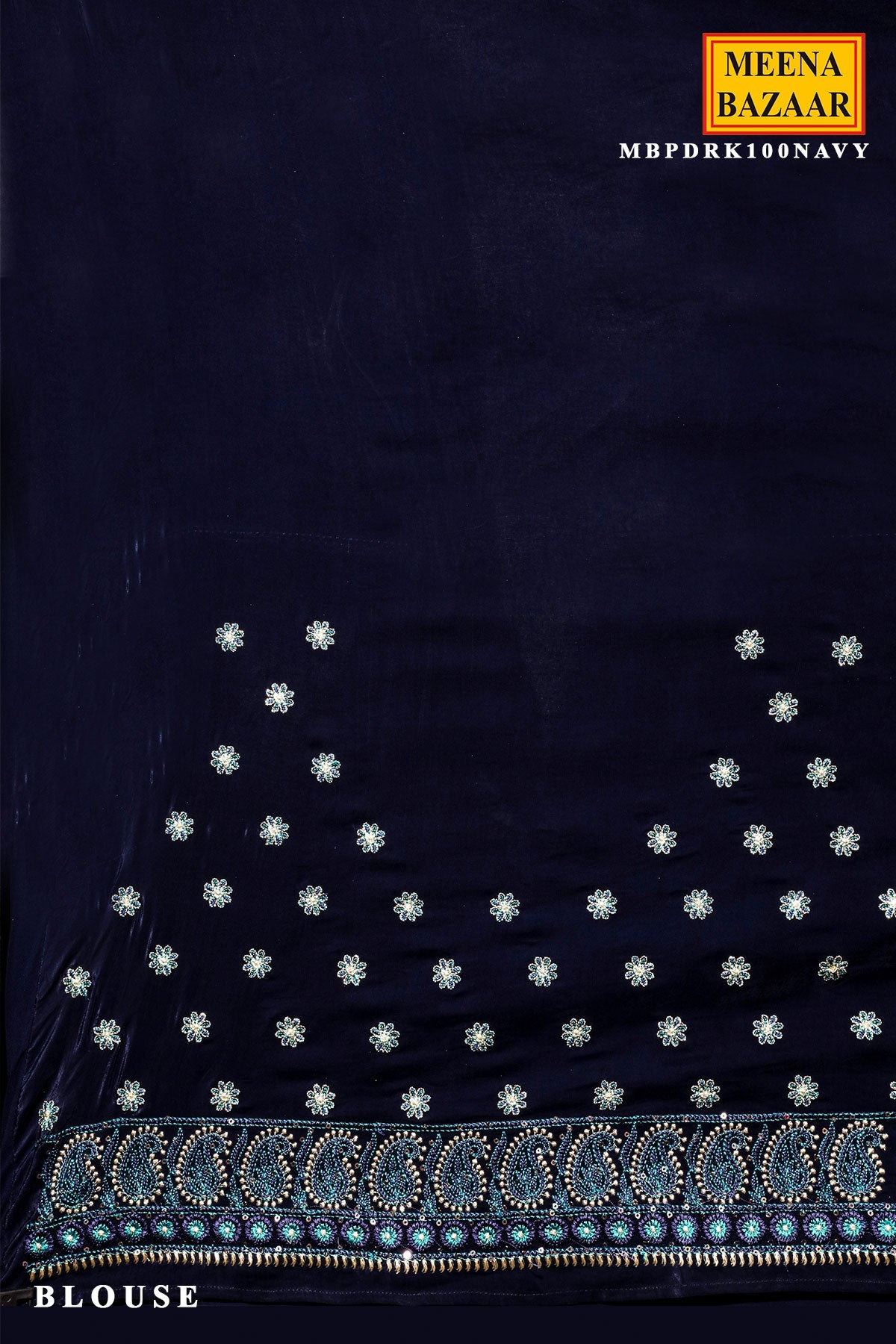 Navy Georgette Embroidered Saree - Premium Festive Saree
