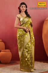 Mehandi Silk Weaving Saree