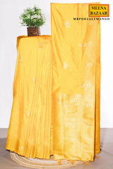 Pooja Mango Silk Saree with Elegant Weaving Jal