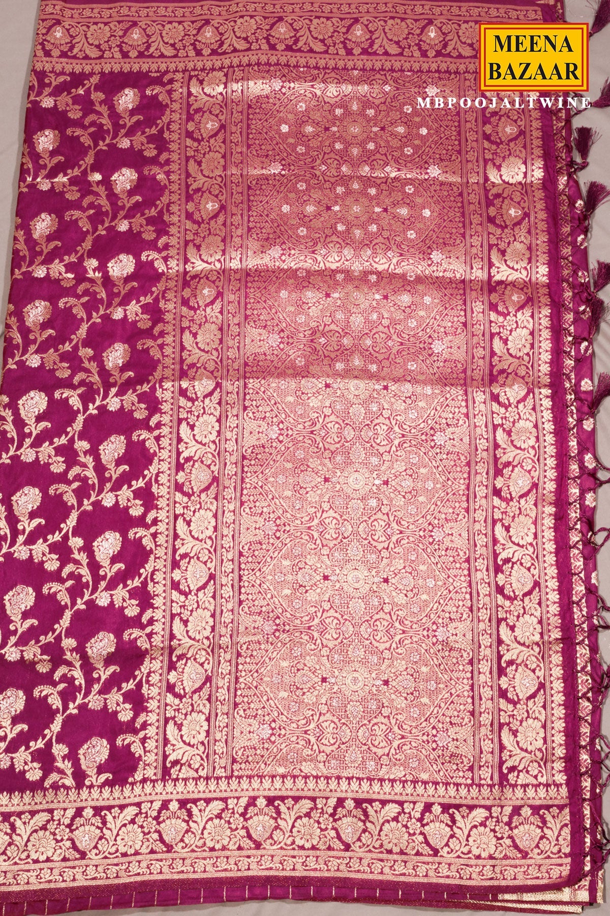 Wine Silk Saree with Elegant Weaving Jal