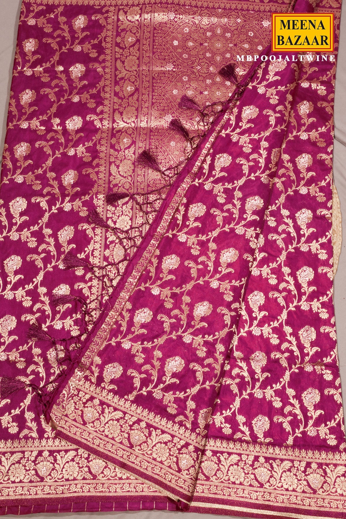 Wine Silk Saree with Elegant Weaving Jal