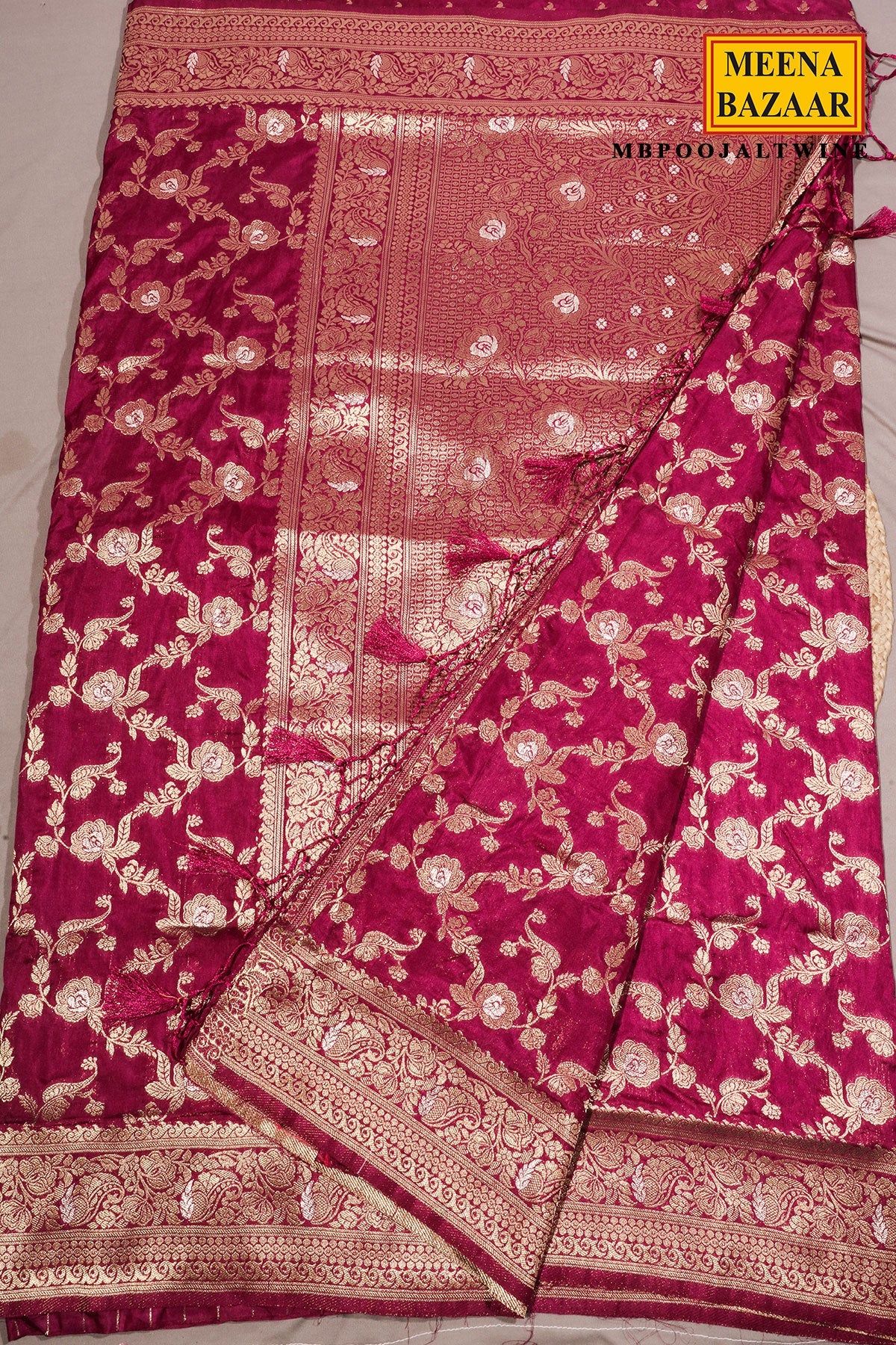 Wine Silk Saree with Elegant Weaving Jal