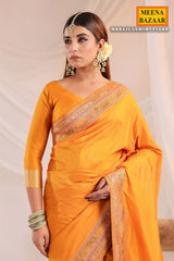 Mustard Silk Saree with Weaving Traditional Festive & Party Wear
