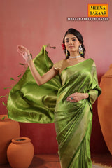 Mehandi Green Silk Woven Saree Timeless Traditional Elegance