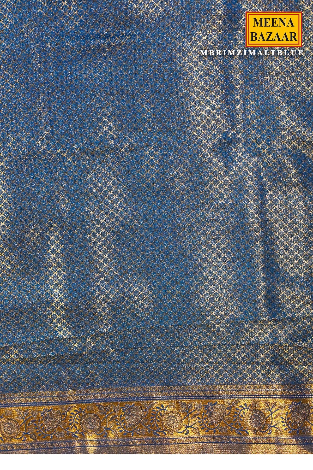 Rimzim Blue Silk Weaving Jaal Saree