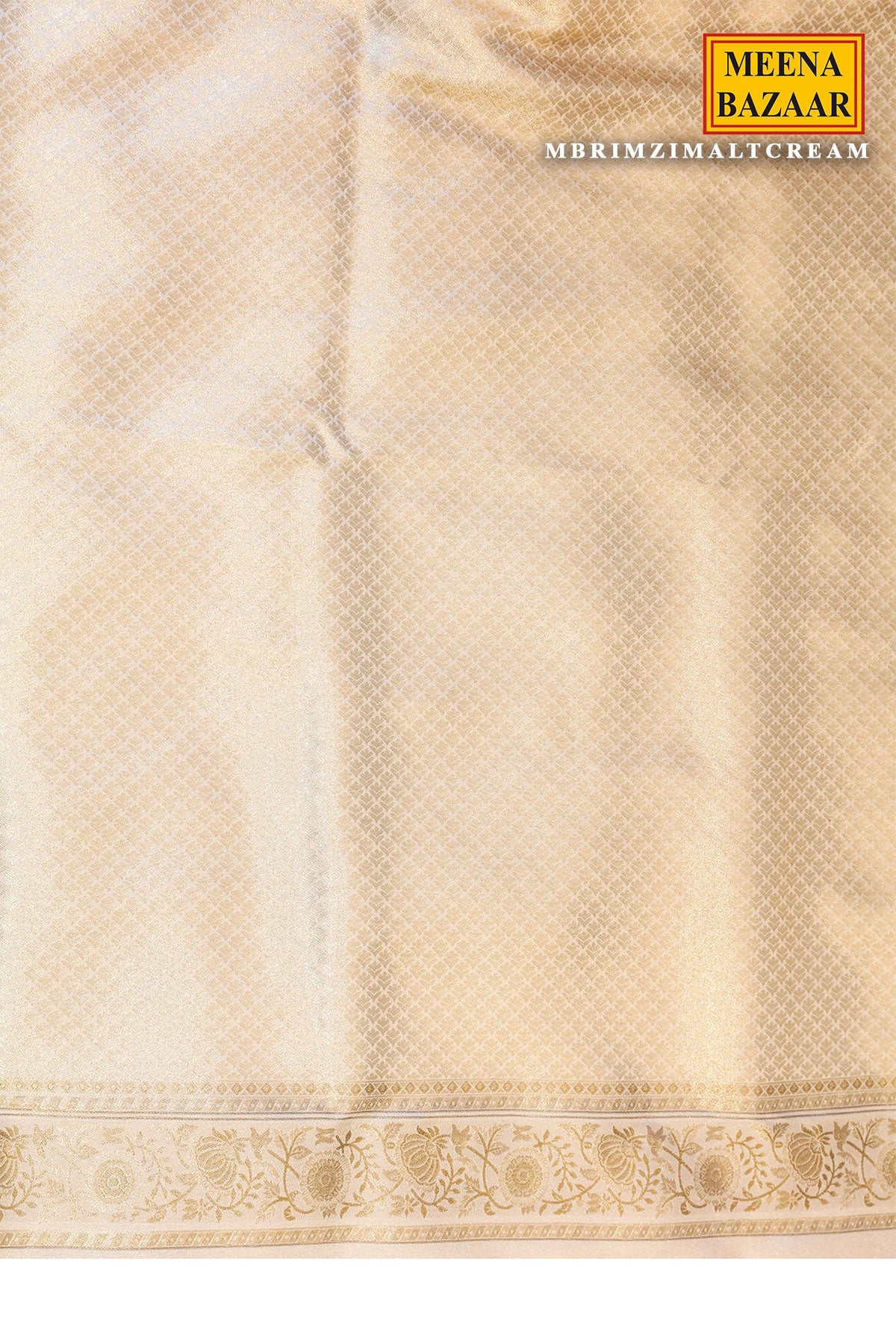 Rimzim Cream Silk Weaving Jaal Saree