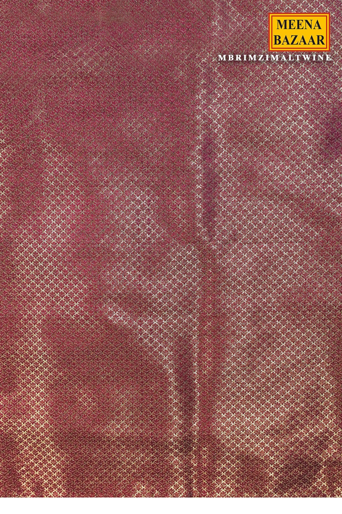Rimzim Wine Silk Weaving Jaal Saree