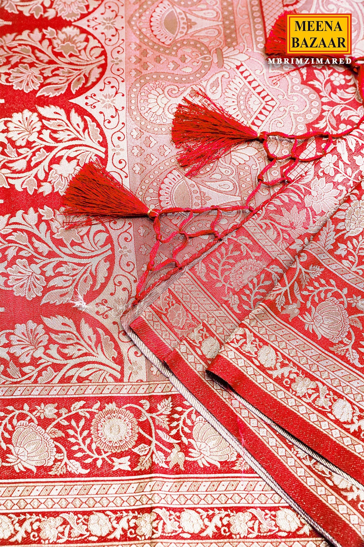 Red Silk Weaving Saree Elegant Festive & Wedding Wear