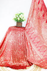Red Silk Weaving Saree Elegant Festive & Wedding Wear