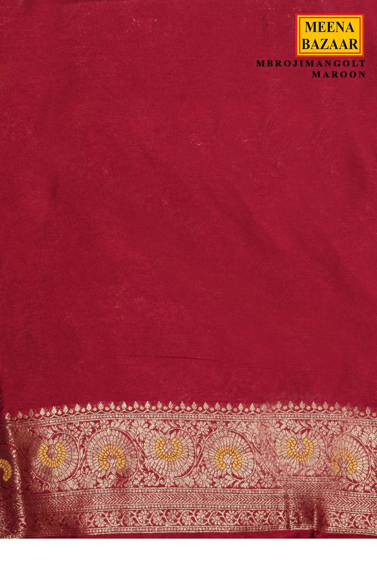 Maroon Silk Saree with Jaal Weaving