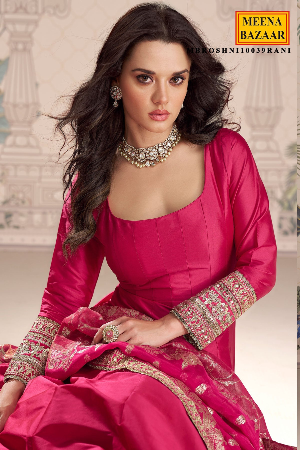 Rani Silk Embroidered Gown