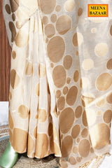Golden Woven Silk Saree for Women – Luxury Designer Party Wear Silk Saree