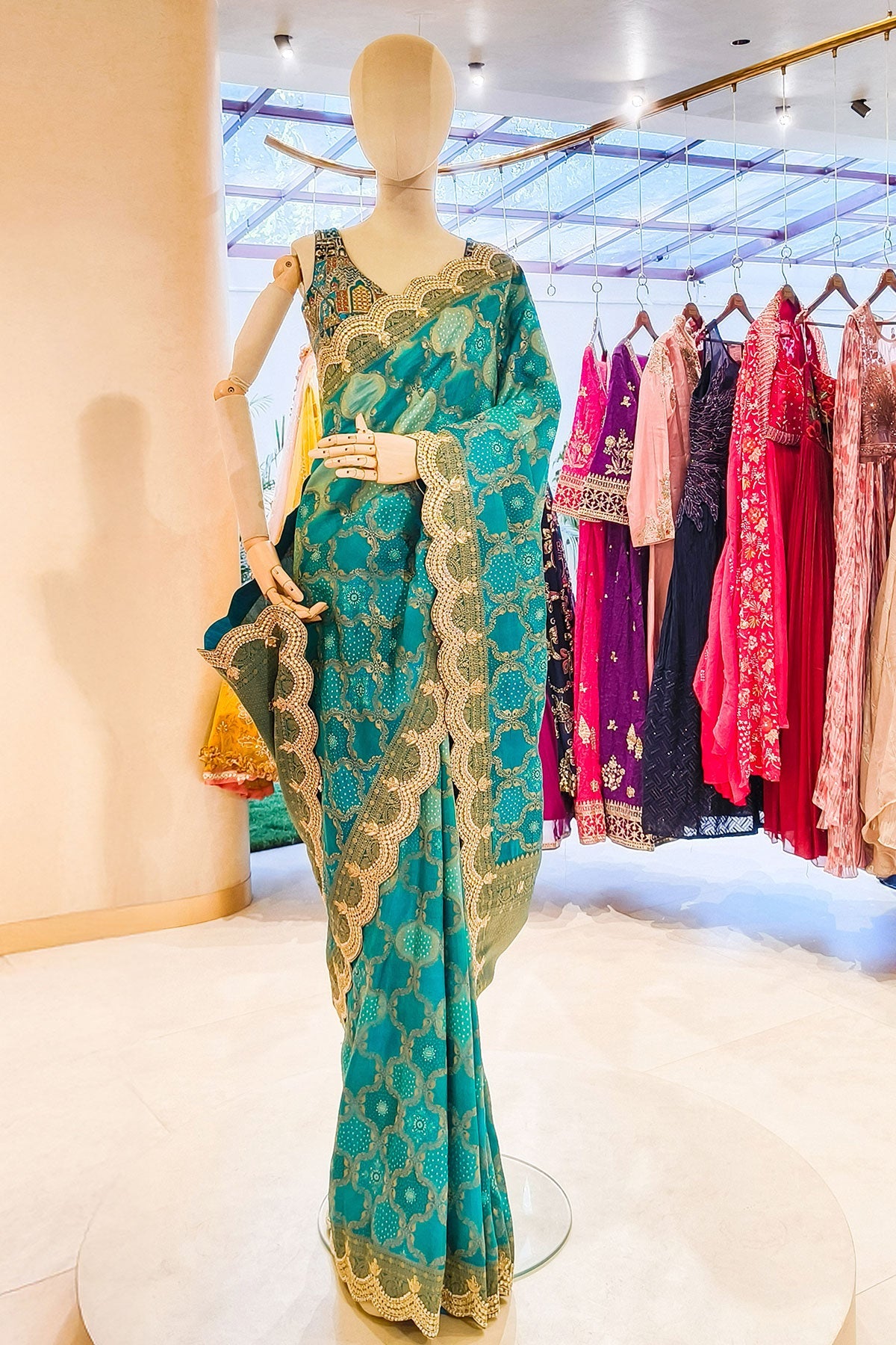 Rama Embroidered Silk Saree Party & Festive Wear Saree