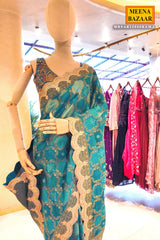 Rama Embroidered Silk Saree Party & Festive Wear Saree