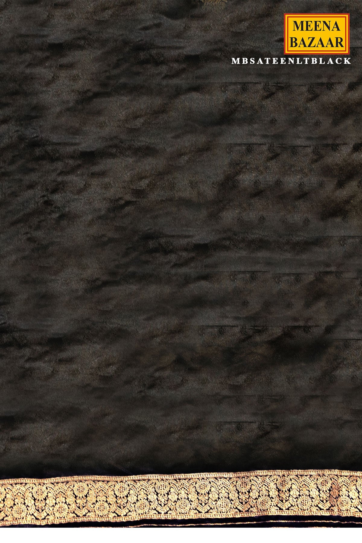 Sateen Black Silk Weaving Buti Saree