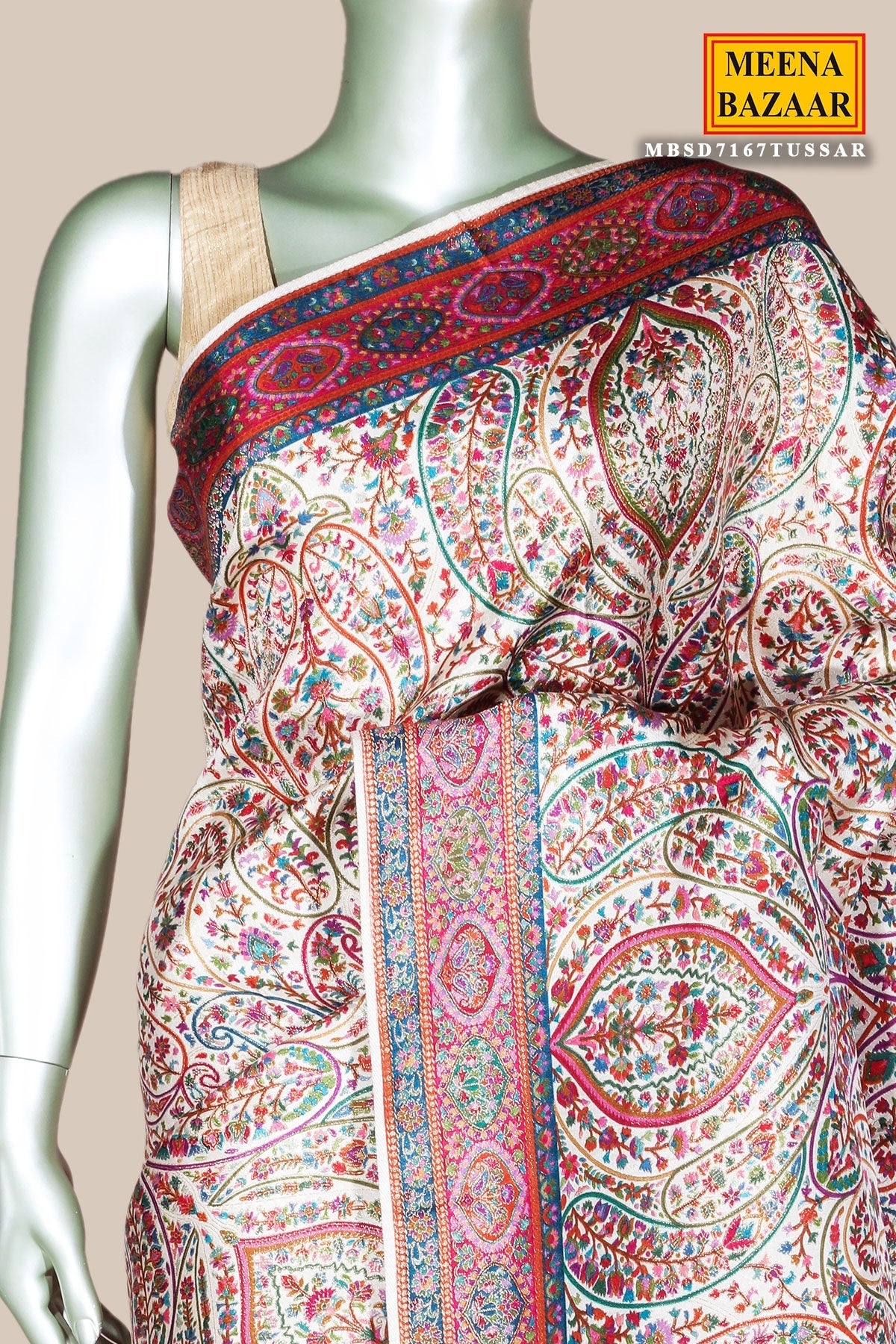 Tussar Silk Weaving Saree Traditional Festive Wear