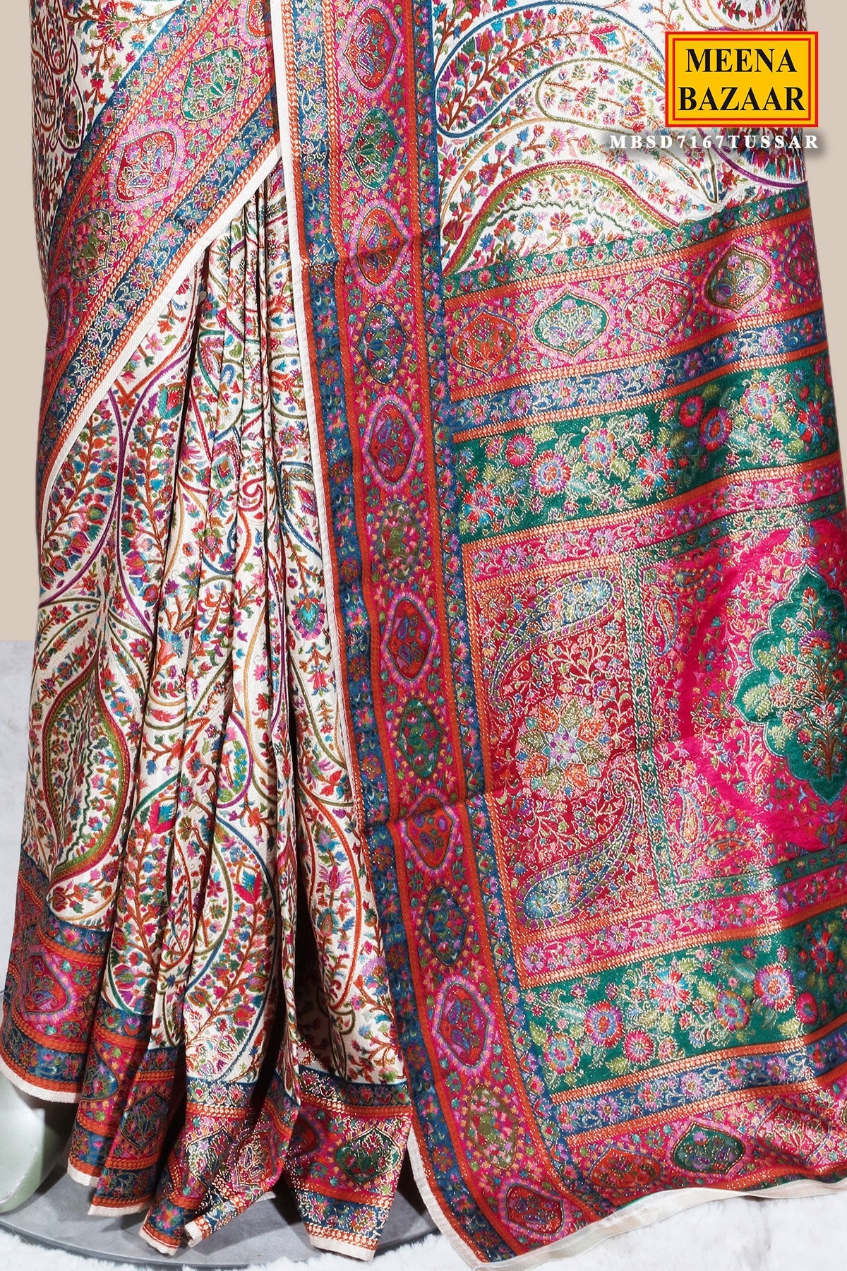 Tussar Silk Weaving Saree Traditional Festive Wear