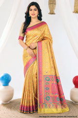 Mustard Silk Weaving Saree Traditional Festive Wear