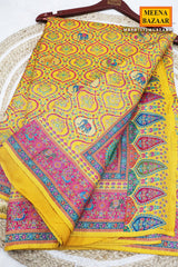 Mustard Silk Weaving Saree Traditional Festive Wear
