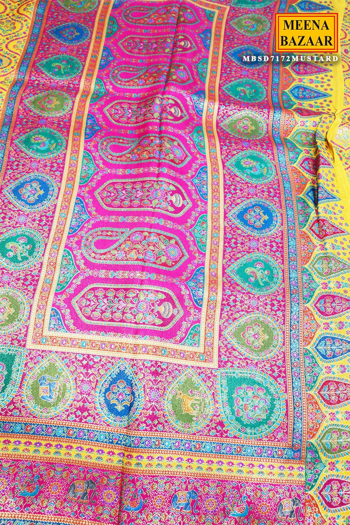 Mustard Silk Weaving Saree Traditional Festive Wear