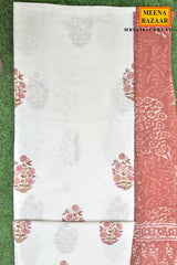 Floral Embroidered Suit Set with Dupatta