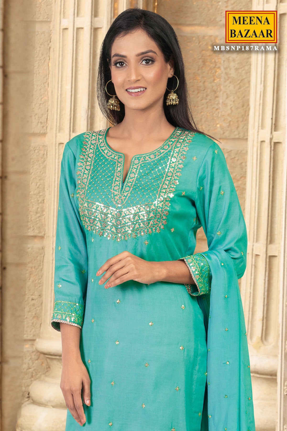 Rama Sequin Embroidered Unstitched Suit