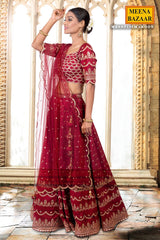 Maroon Zari & Sequin Lehenga