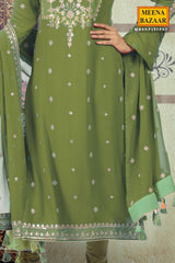 Pista Sequin Georgette Unstitched Suit