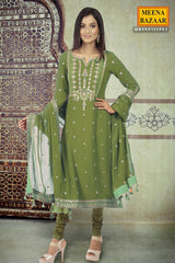 Pista Sequin Georgette Unstitched Suit