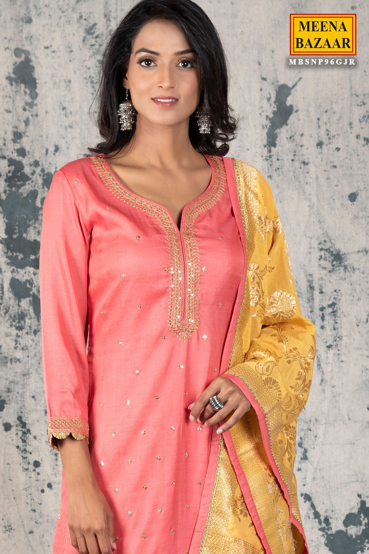 Gajari Silk Sequins Suit Set