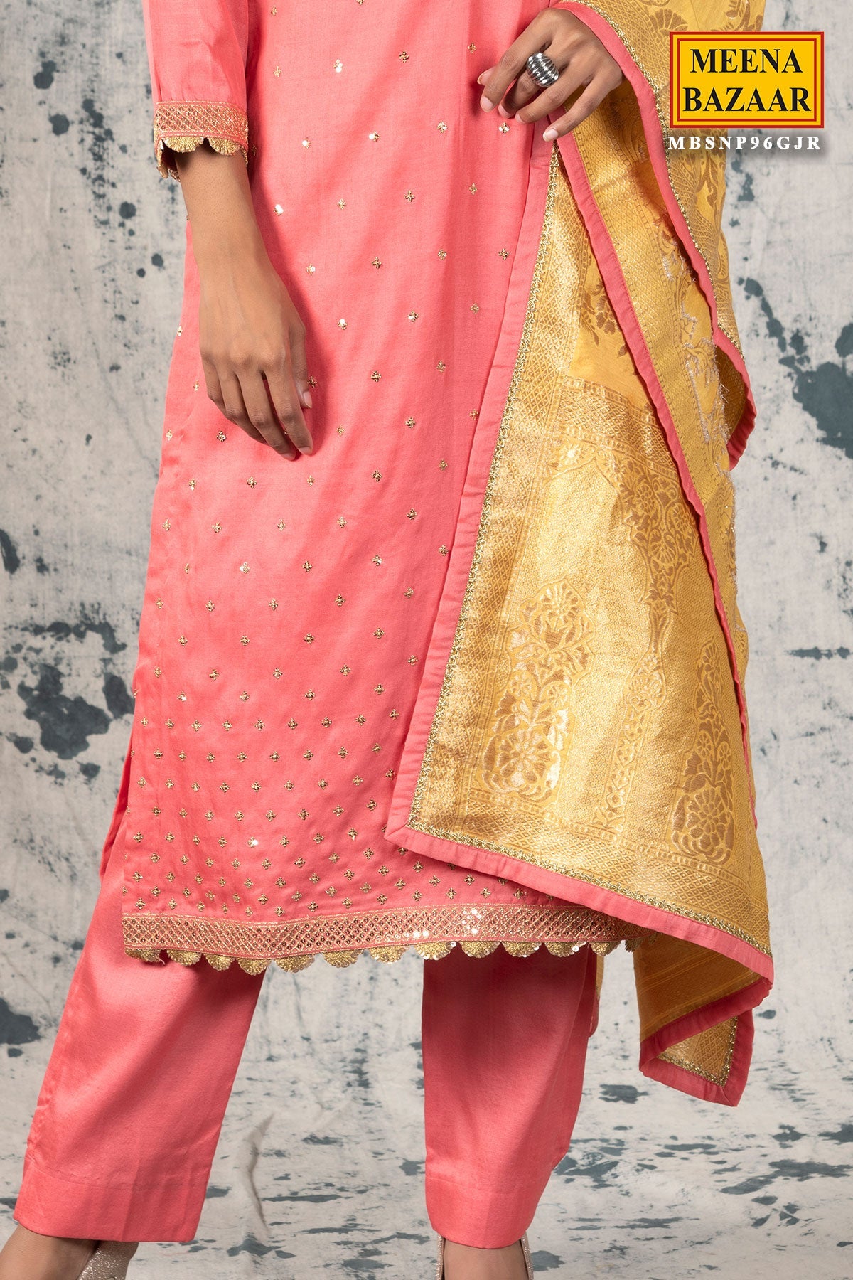 Gajari Silk Sequins Suit Set