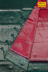 Contrast Woven Maroon Silk Saree