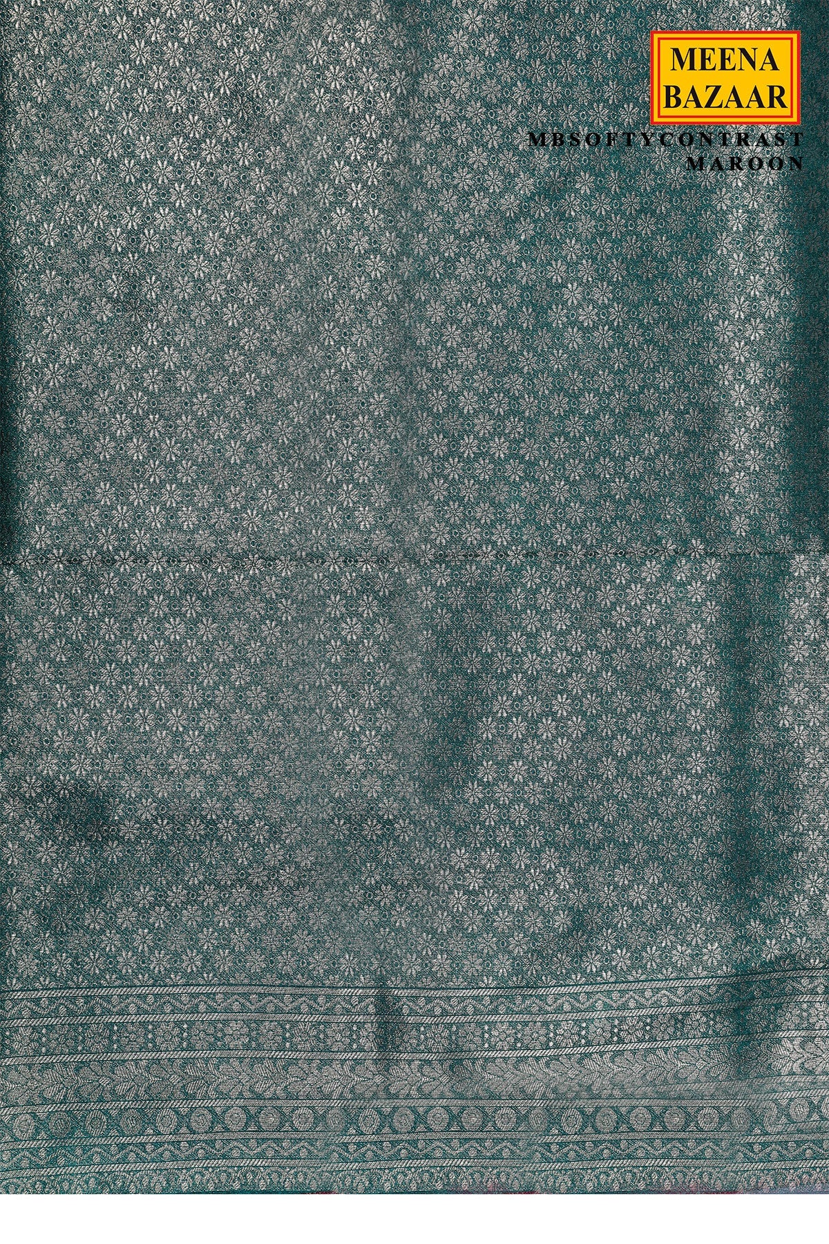 Contrast Woven Maroon Silk Saree